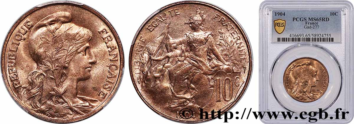 10 centimes Daniel-Dupuis 1904  F.136/13 FDC65 PCGS
