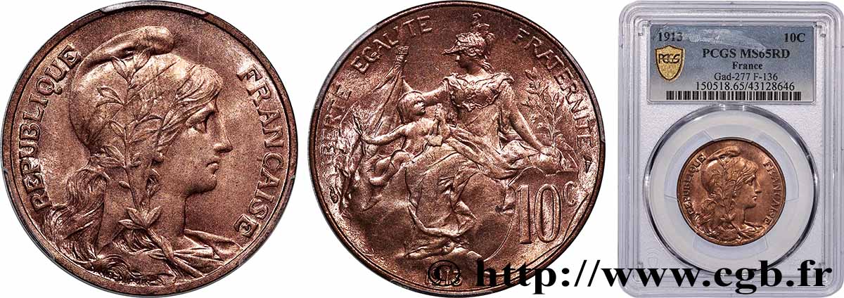 10 centimes Daniel-Dupuis 1913  F.136/22 ST65 PCGS