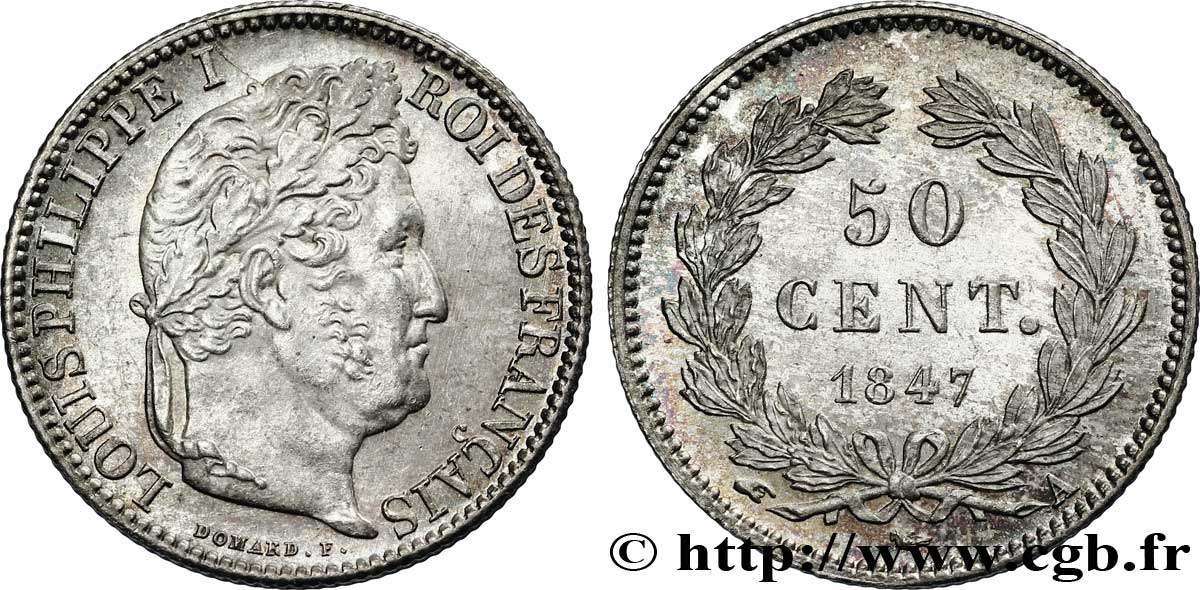 50 centimes Louis-Philippe 1847 Paris F.183/13 SPL64 