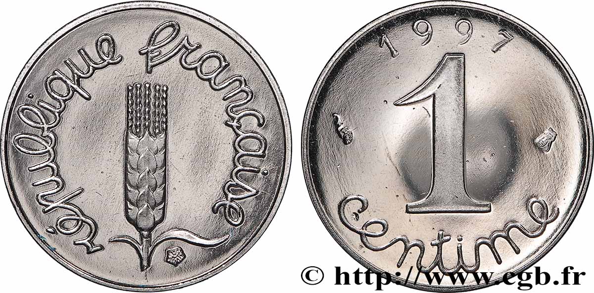 1 centime Épi, BE (Belle Épreuve) 1997 Pessac F.106/57 var. FDC 