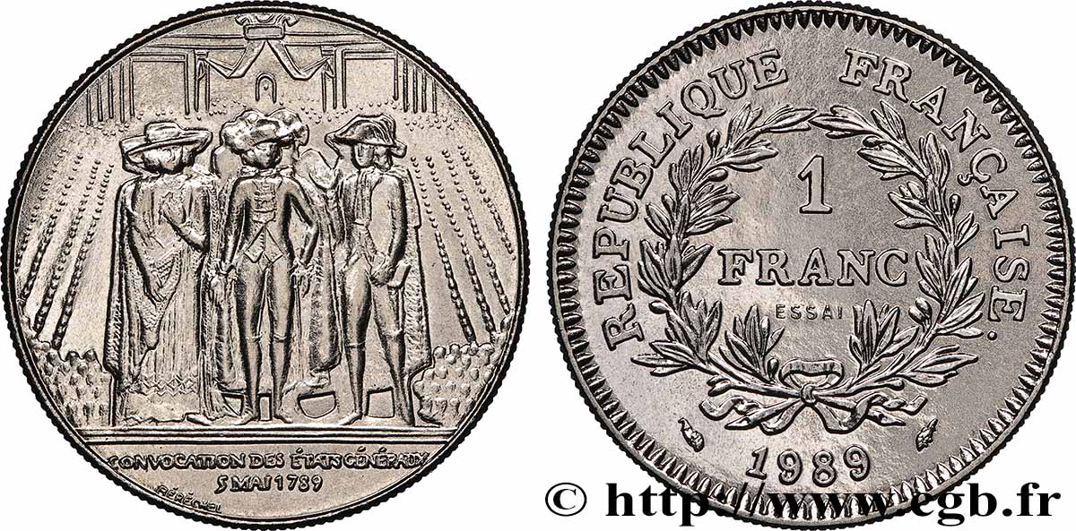 Essai de 1 franc États Généraux 1989 Paris F.228/1 MS 