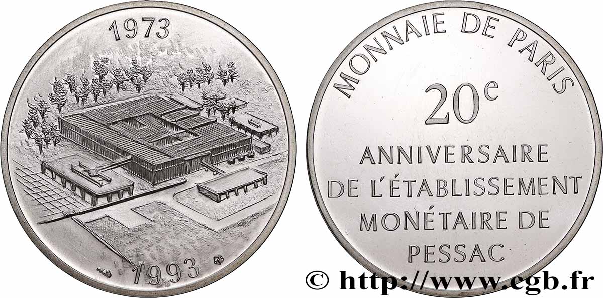 Module de 100 francs - 20e anniversaire de l’établissement monétaire de Pessac 1993 Paris GEM.243 1 FDC 