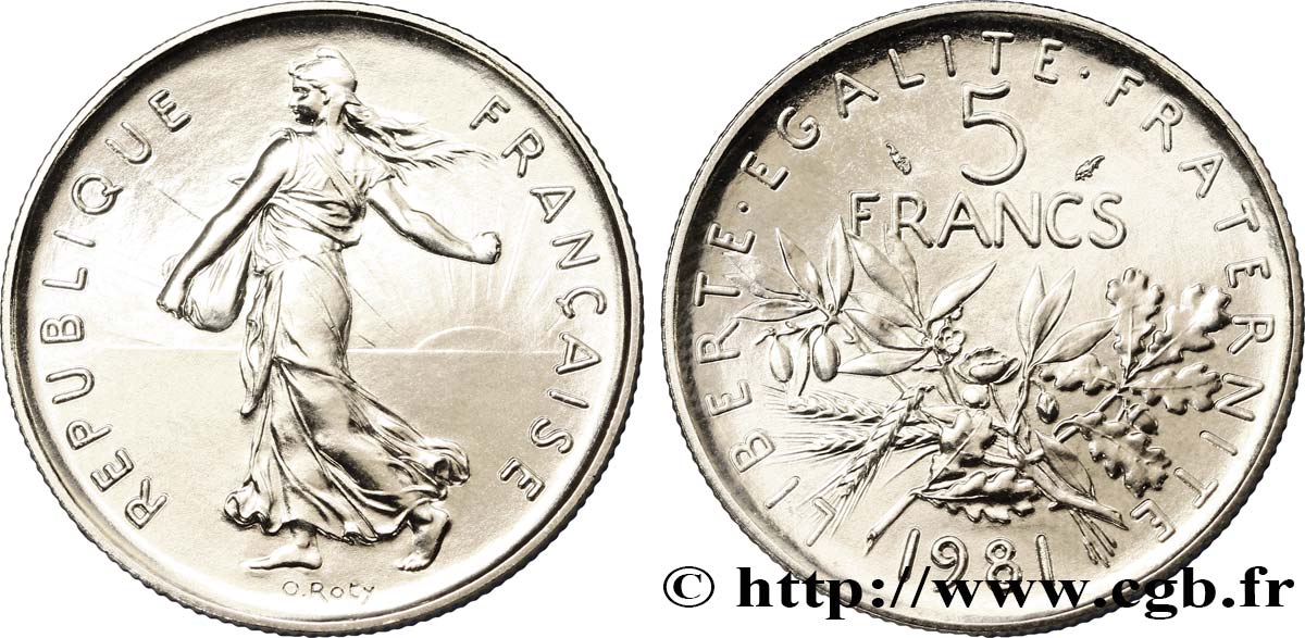5 francs Semeuse, nickel 1981 Pessac F.341/13 FDC67 