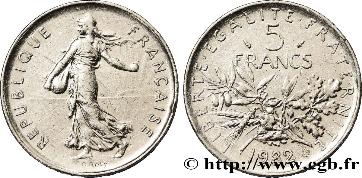 5 francs Semeuse, nickel 1982 Pessac F.341/14 SS48 