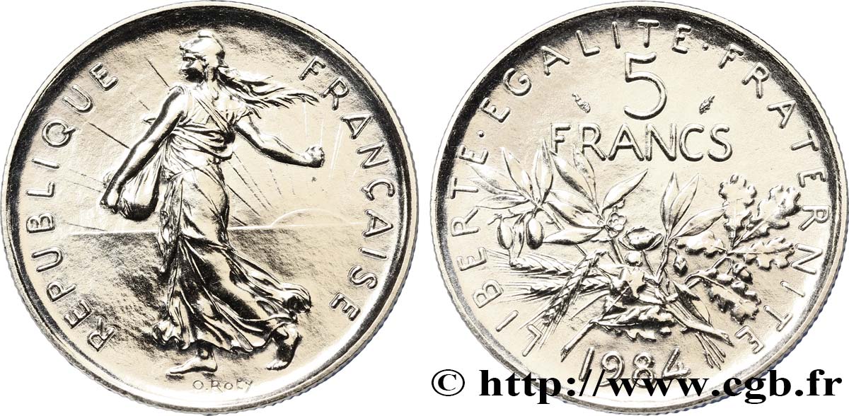 5 francs Semeuse, nickel 1984 Pessac F.341/16 SPL64 