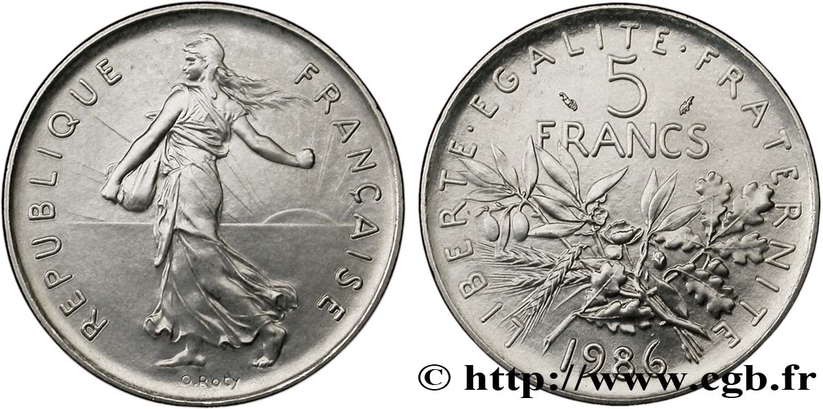 5 francs Semeuse, nickel 1986 Pessac F.341/18 MS 