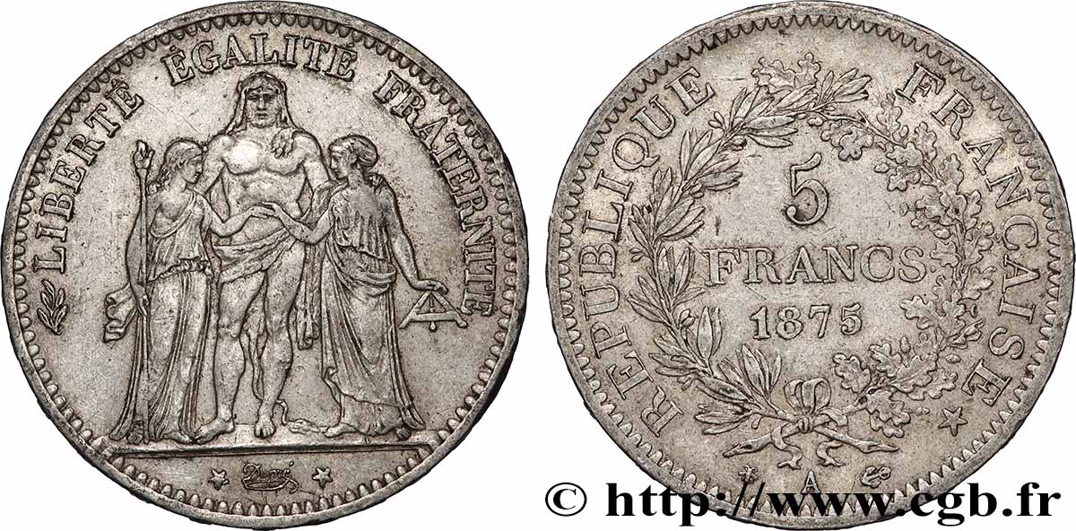 5 francs Hercule 1875 Paris F.334/14 q.BB 