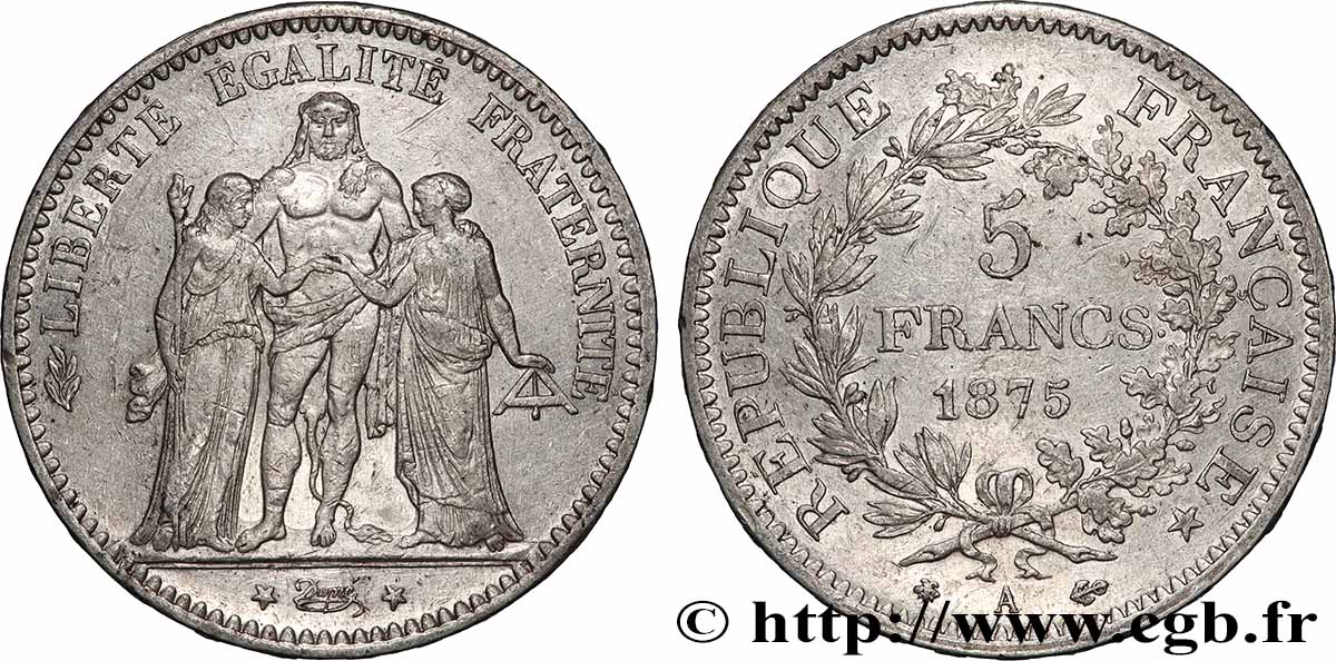 5 francs Hercule 1875 Paris F.334/14 q.BB 