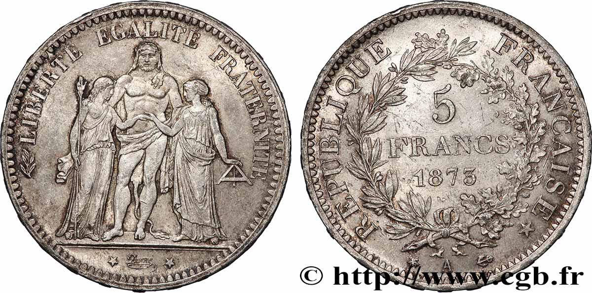 5 francs Hercule 1873 Paris F.334/9 TB+ 