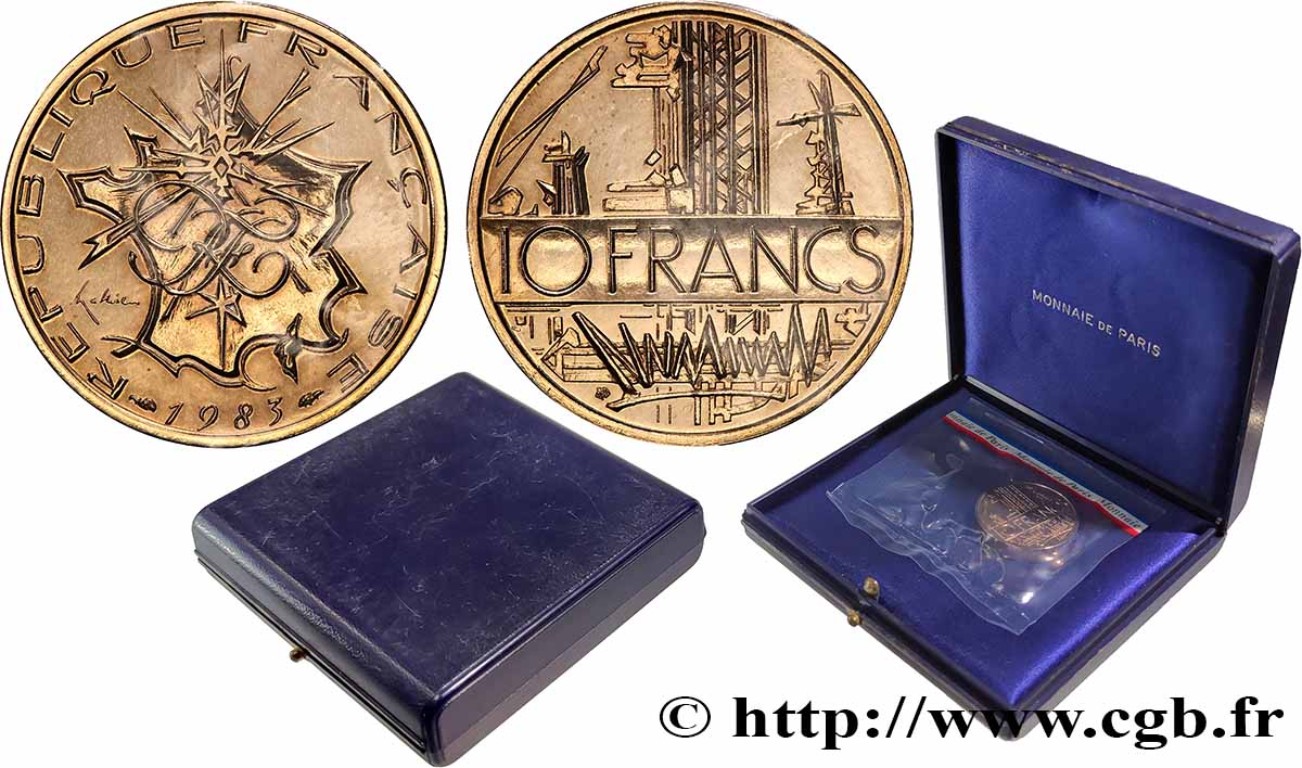 Piéfort Cu-Ni-Al de 10 francs Mathieu 1983 Pessac GEM.186 P1 ST 