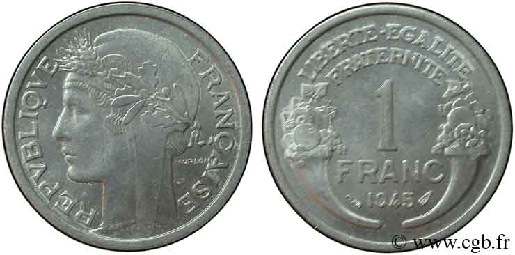 1 franc Morlon, légère 1945  F.221/6 MS63 