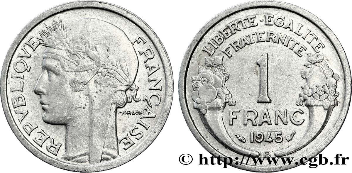 1 franc Morlon, légère 1945 Beaumont-Le-Roger F.221/7 SUP55 