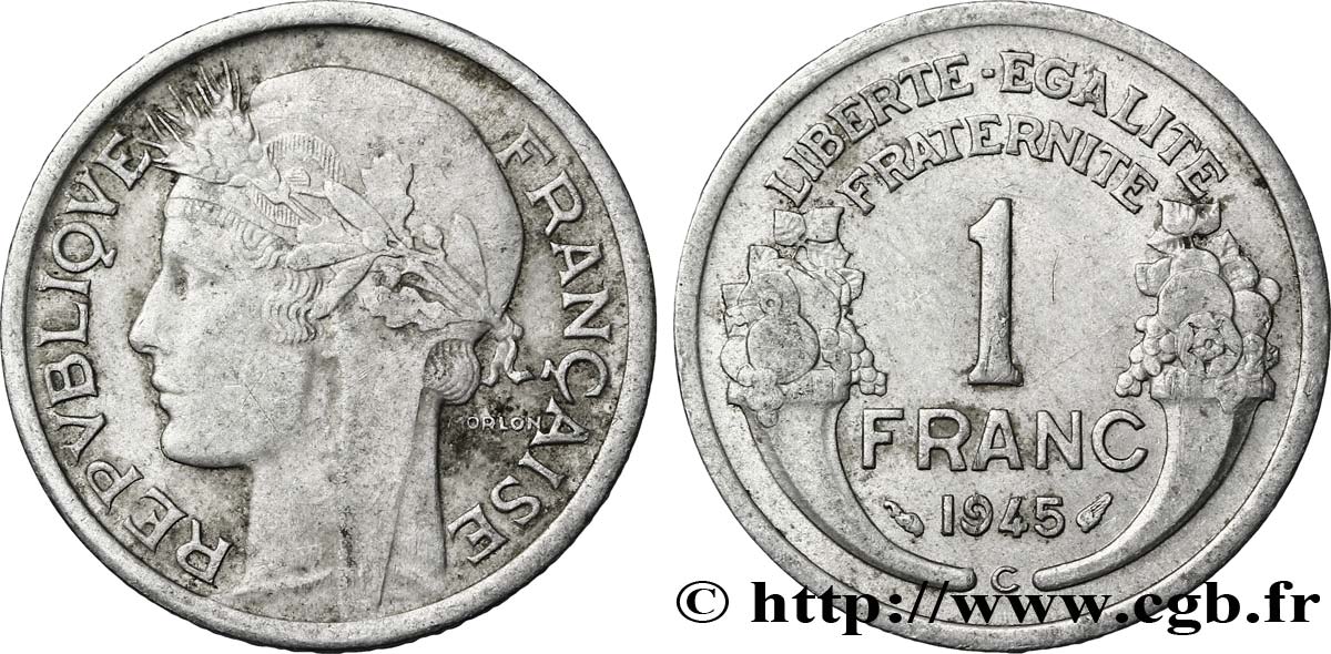 1 franc Morlon, légère 1945 Castelsarrasin F.221/8 TTB48 