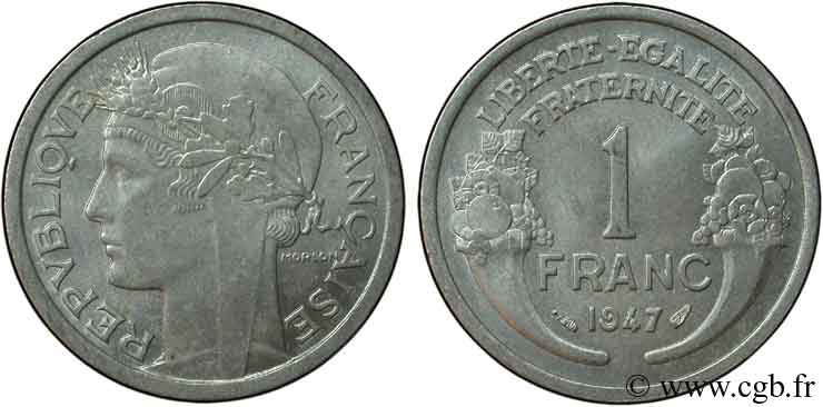 1 franc Morlon, légère 1947  F.221/11 AU53 