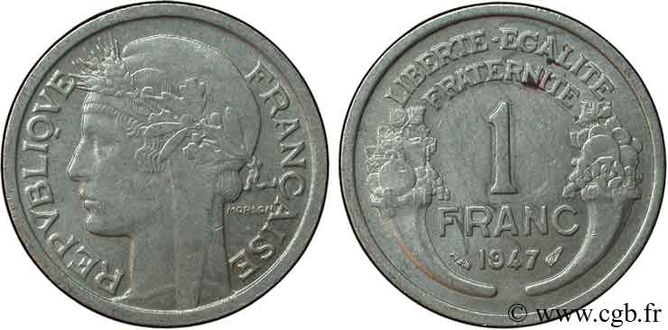 1 franc Morlon, légère 1947  F.221/11 TTB48 