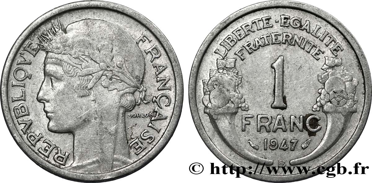 1 franc Morlon, légère 1947 Beaumont-Le-Roger F.221/12 SS48 