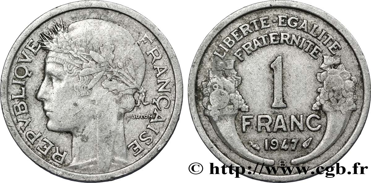 1 franc Morlon, légère 1947 Beaumont-Le-Roger F.221/12 MBC40 