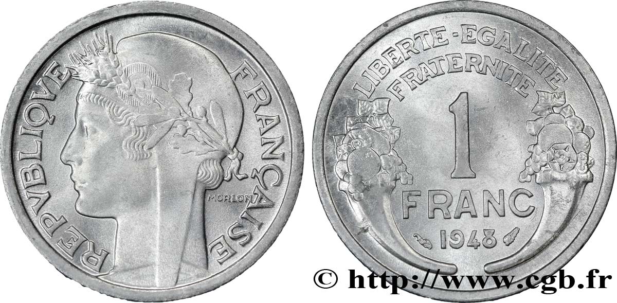 1 franc Morlon, légère 1948  F.221/13 SPL63 