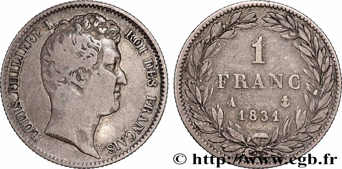 1 franc Louis-Philippe, tête nue 1831 Paris F.209/1 VF 