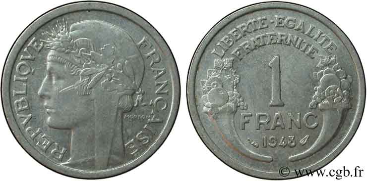 1 franc Morlon, légère 1948  F.221/13 AU53 