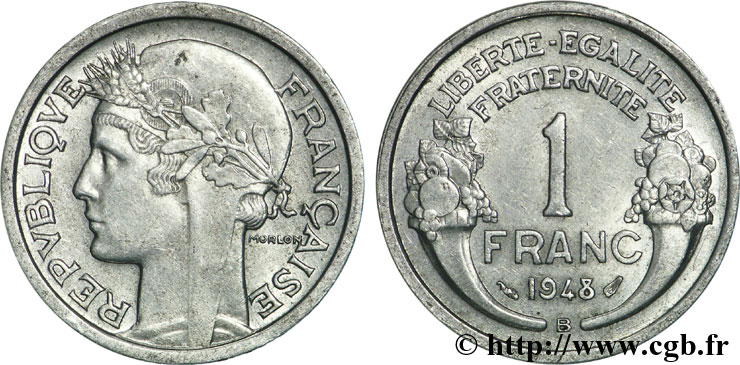 1 franc Morlon, légère 1948 Beaumont-Le-Roger F.221/14 TTB53 