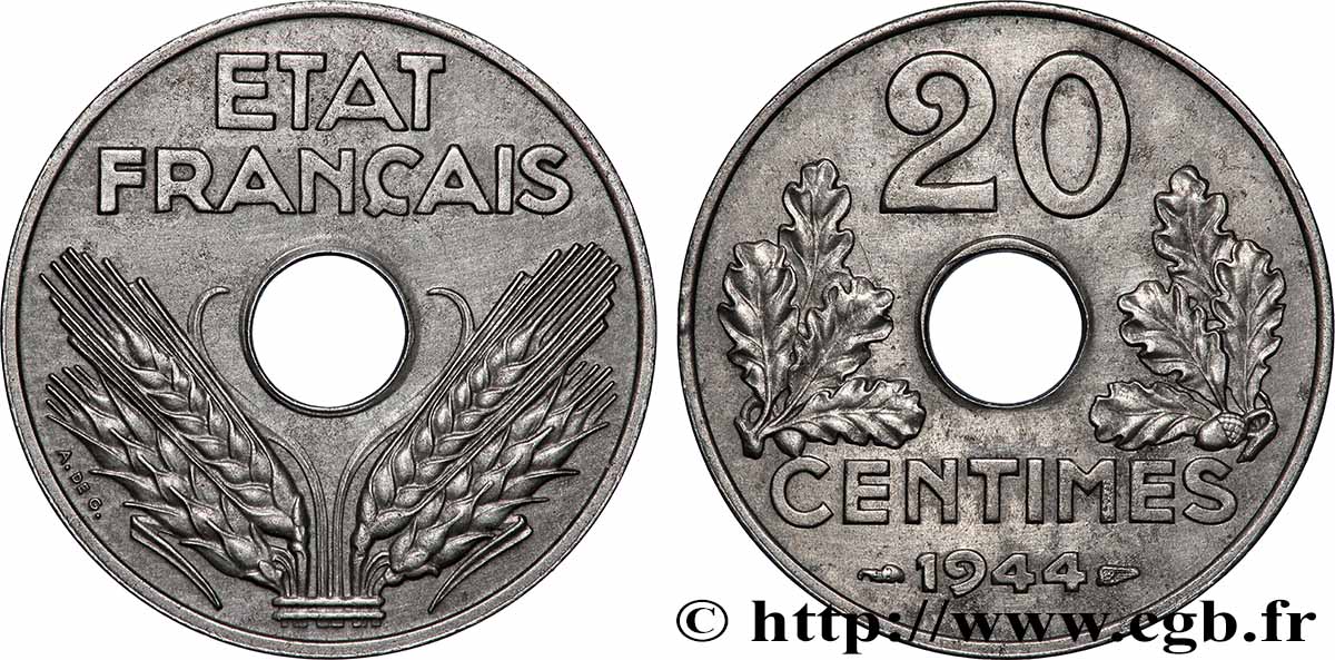20 centimes fer 1944  F.154/3 AU 
