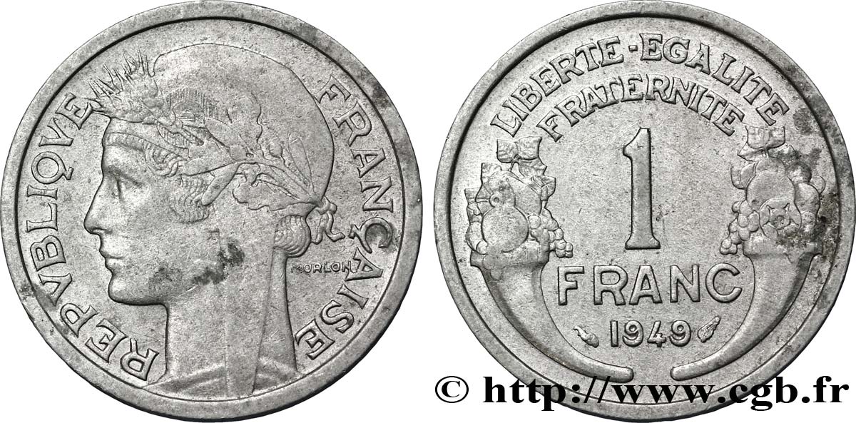 1 franc Morlon, légère 1949  F.221/15 TB35 