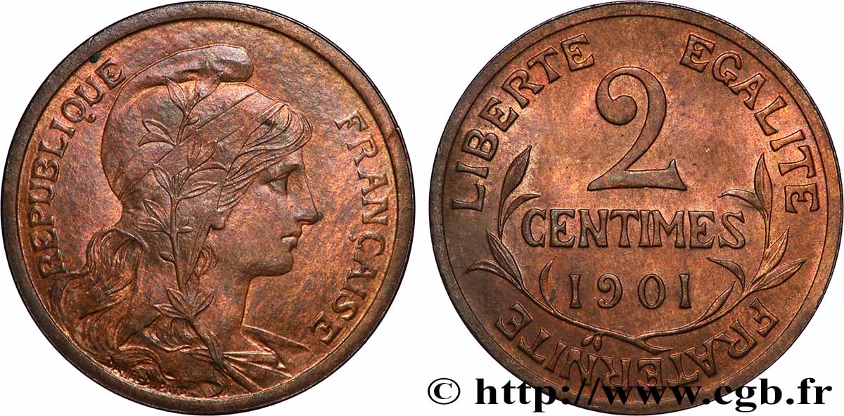 2 centimes Daniel-Dupuis 1901 Paris F.110/6 MS63 