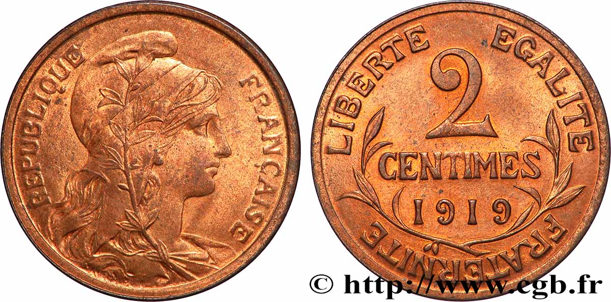 2 centimes Daniel-Dupuis 1919 Paris F.110/19 MS64 