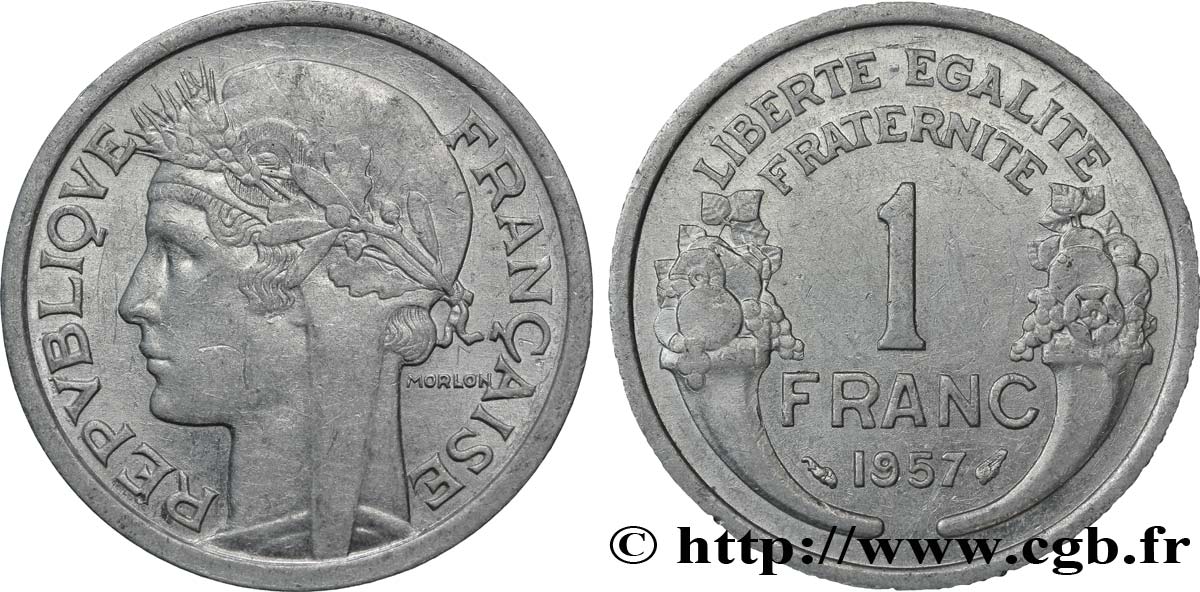 1 franc Morlon, légère 1957  F.221/19 EBC60 