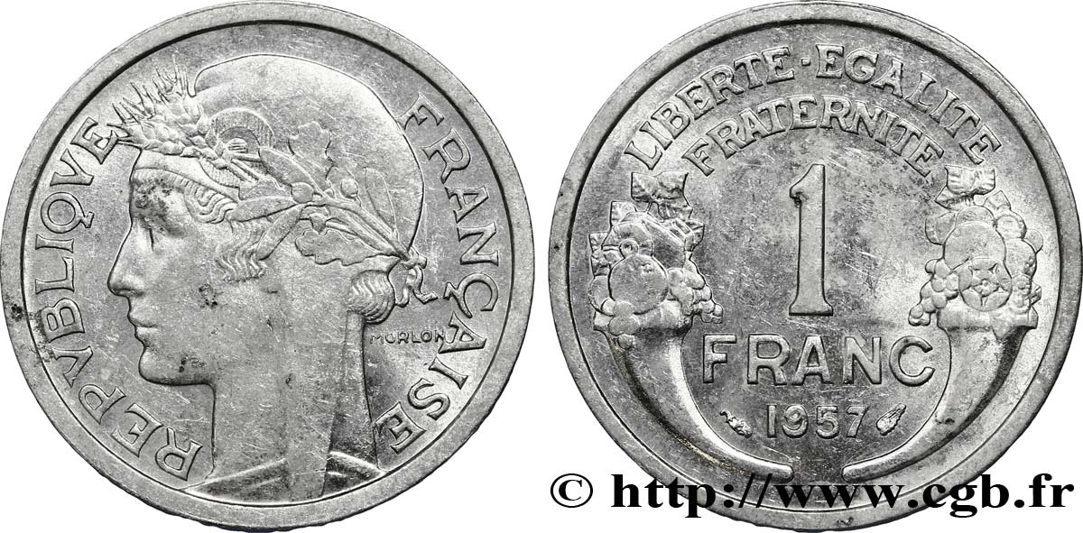 1 franc Morlon, légère 1957  F.221/19 SS50 