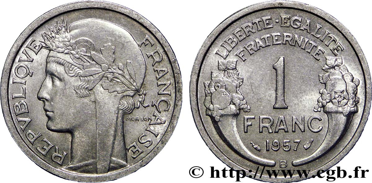 1 franc Morlon, légère 1957 Beaumont-Le-Roger F.221/20 EBC60 