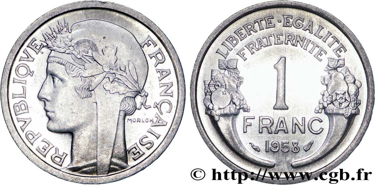 1 franc Morlon, légère 1958  F.221/21 fST63 