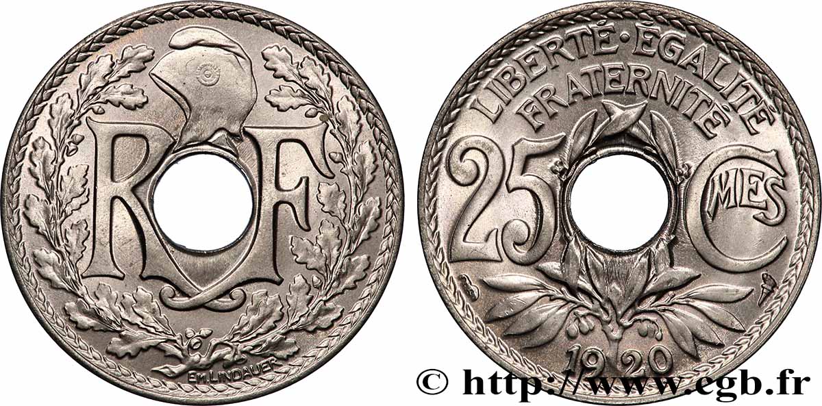 25 centimes Lindauer 1920  F.171/4 MS66 