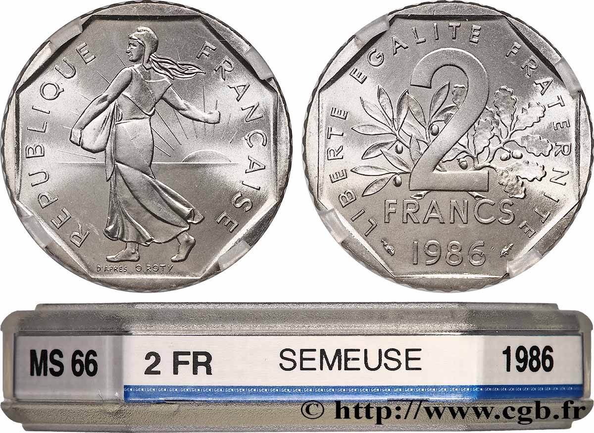 2 francs Semeuse, nickel 1986 Pessac F.272/10 MS66 GENI