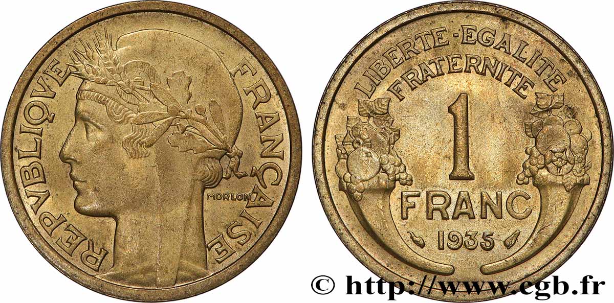 1 franc Morlon 1935 Paris F.219/6 MS60 