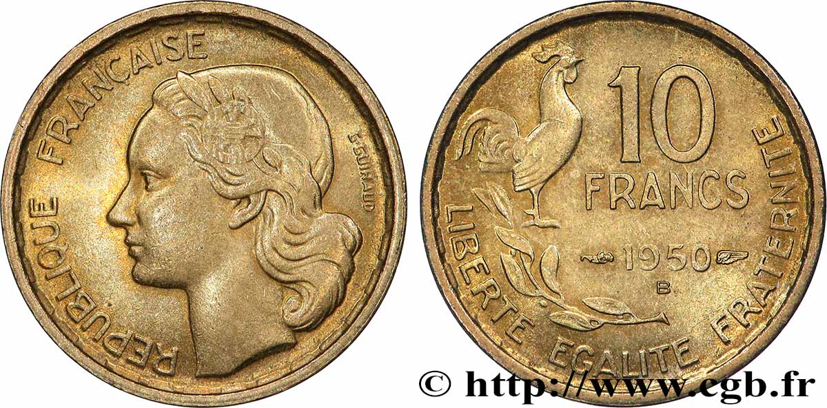 10 francs Guiraud 1950 Beaumont-Le-Roger F.363/3 MS63 