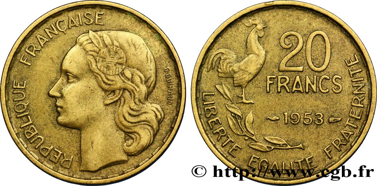 20 francs G. Guiraud 1953  F.402/11 BB45 