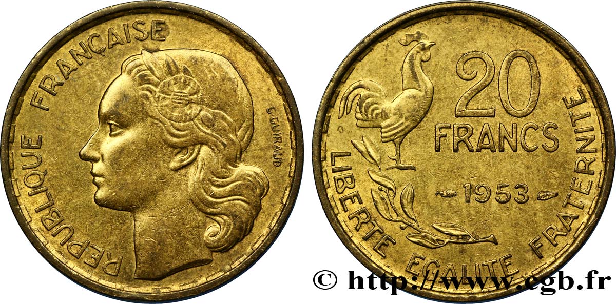 20 francs G. Guiraud 1953  F.402/11 SUP55 