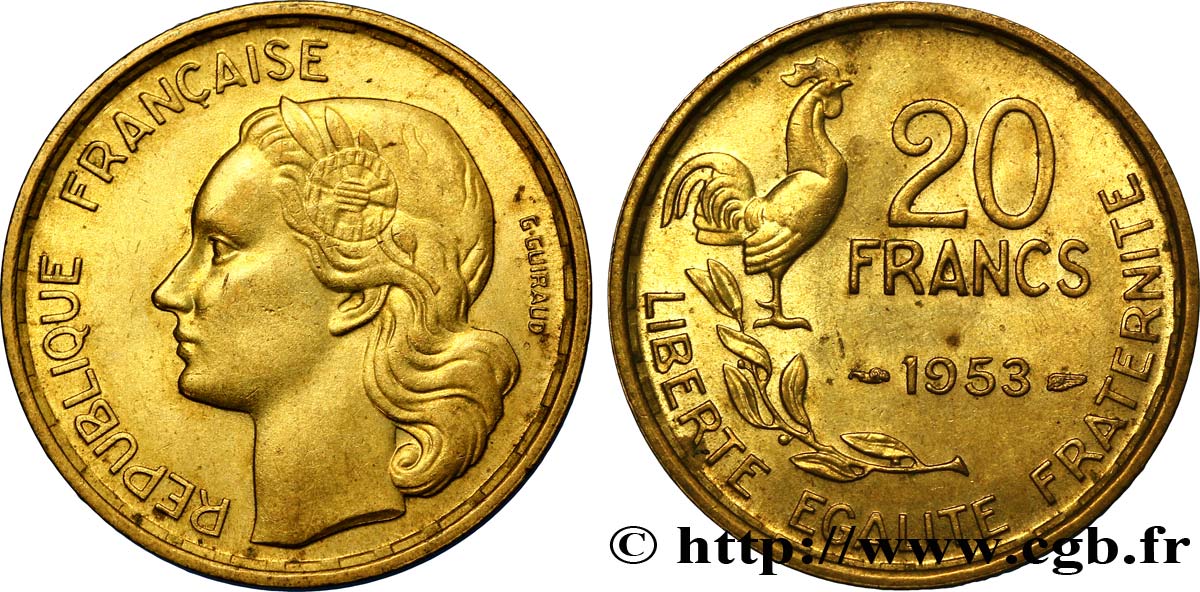 20 francs G. Guiraud 1953  F.402/11 AU58 
