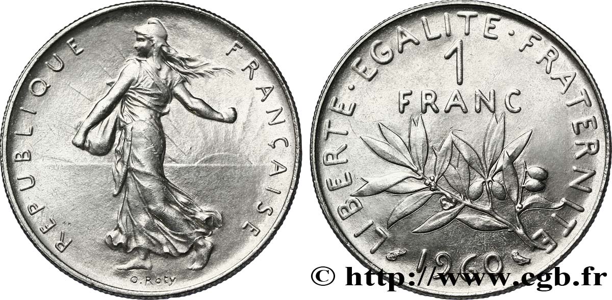 1 franc Semeuse, nickel 1960 Paris F.226/4 fST63 