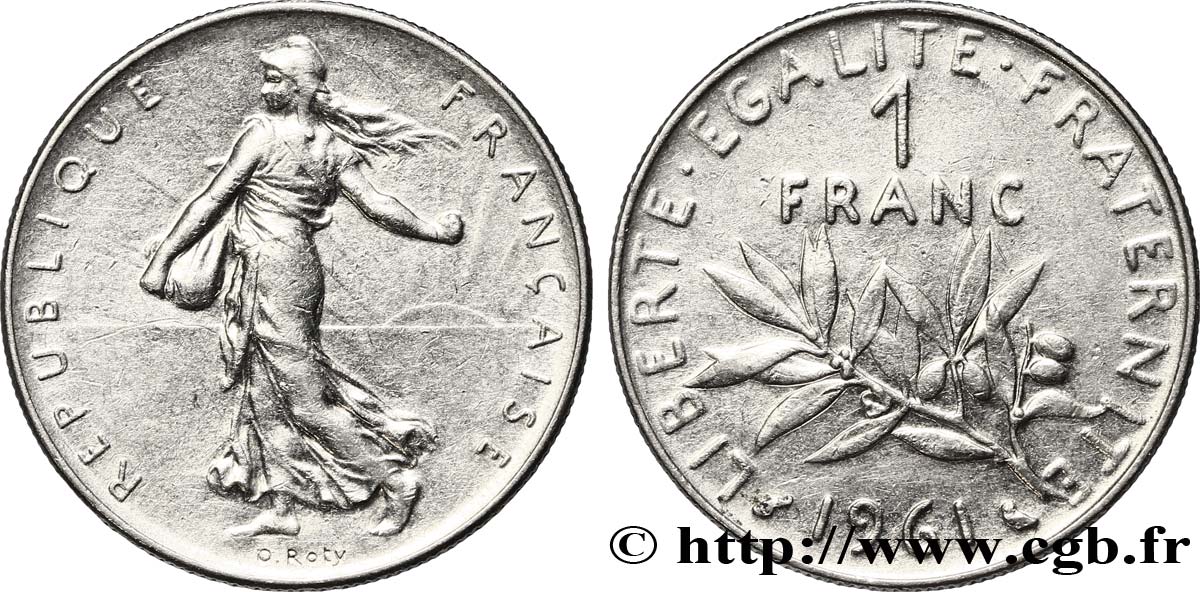 1 franc Semeuse, nickel 1961 Paris F.226/6 MBC50 