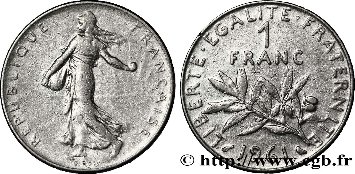 1 franc Semeuse, nickel 1961 Paris F.226/6 BC20 