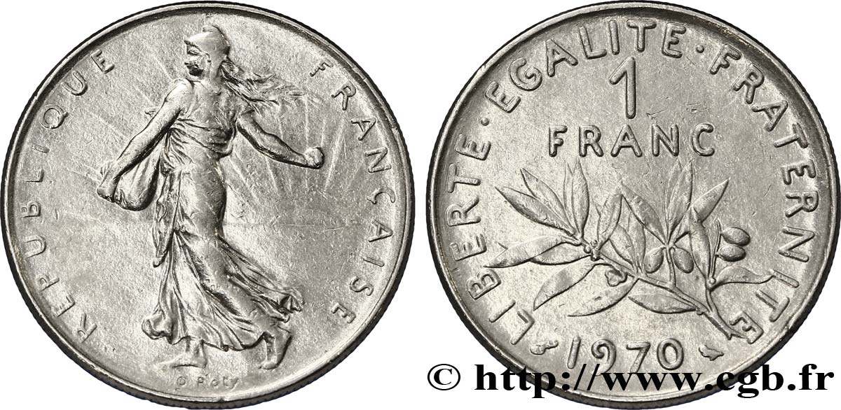 1 franc Semeuse, nickel 1970 Paris F.226/15 MBC45 
