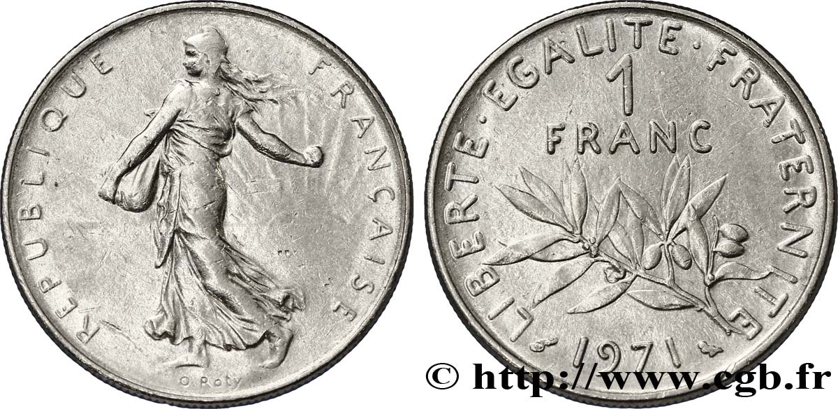 1 franc Semeuse, nickel 1971 Paris F.226/16 BB48 
