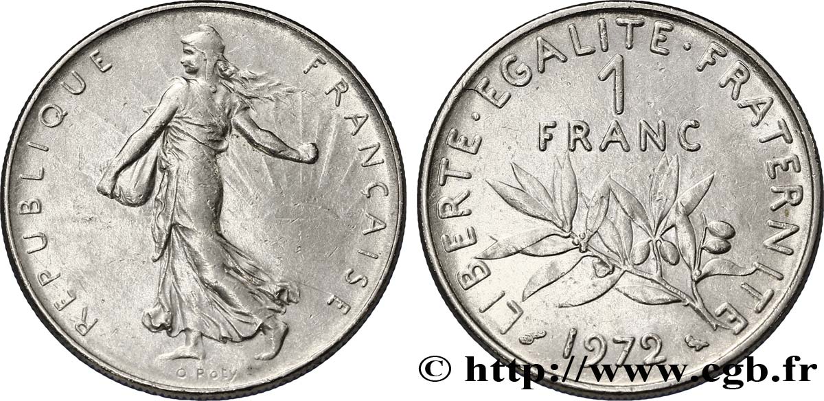 1 franc Semeuse, nickel 1972 Paris F.226/17 MBC48 