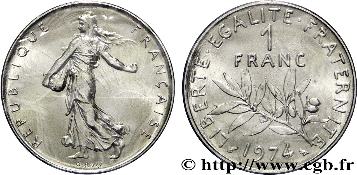 1 franc Semeuse, nickel 1974 Pessac F.226/19 MS70 