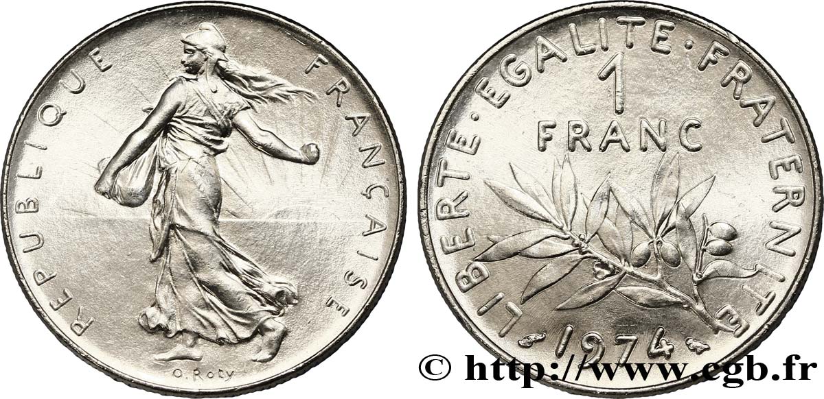 1 franc Semeuse, nickel 1974 Pessac F.226/19 MS63 