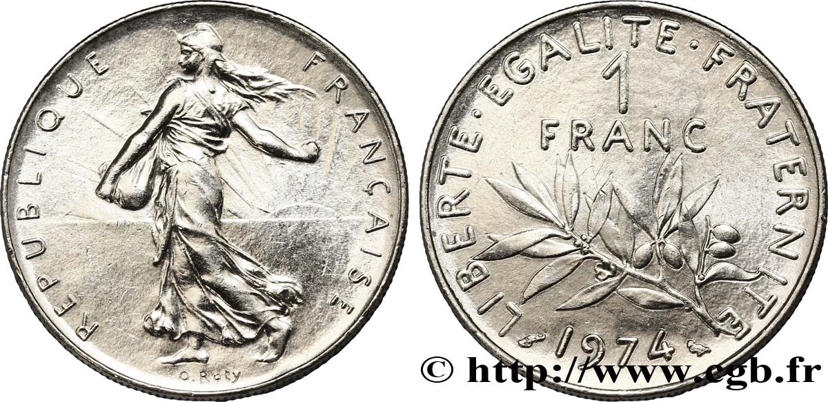 1 franc Semeuse, nickel 1974 Pessac F.226/19 EBC60 