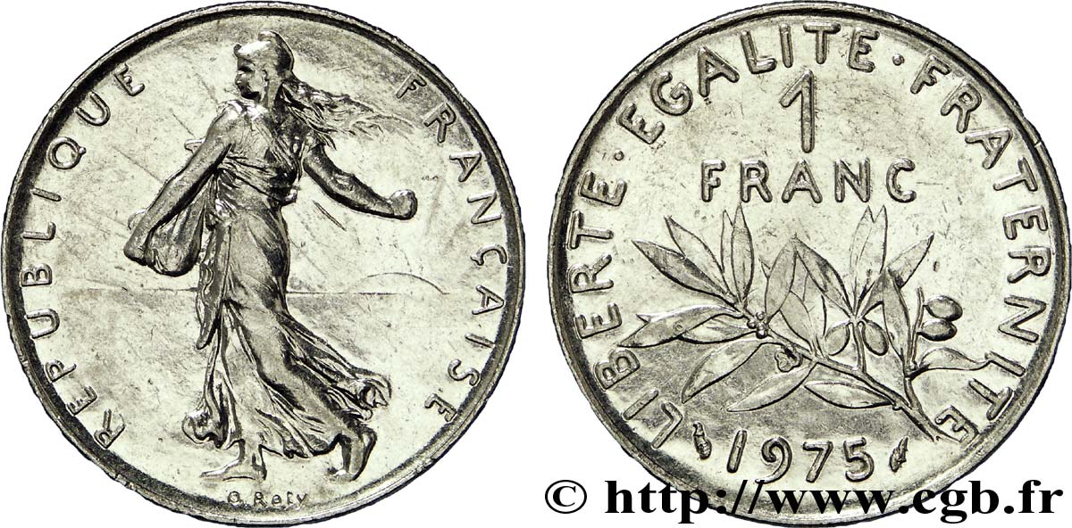 1 franc Semeuse, nickel 1975 Pessac F.226/20 EBC55 